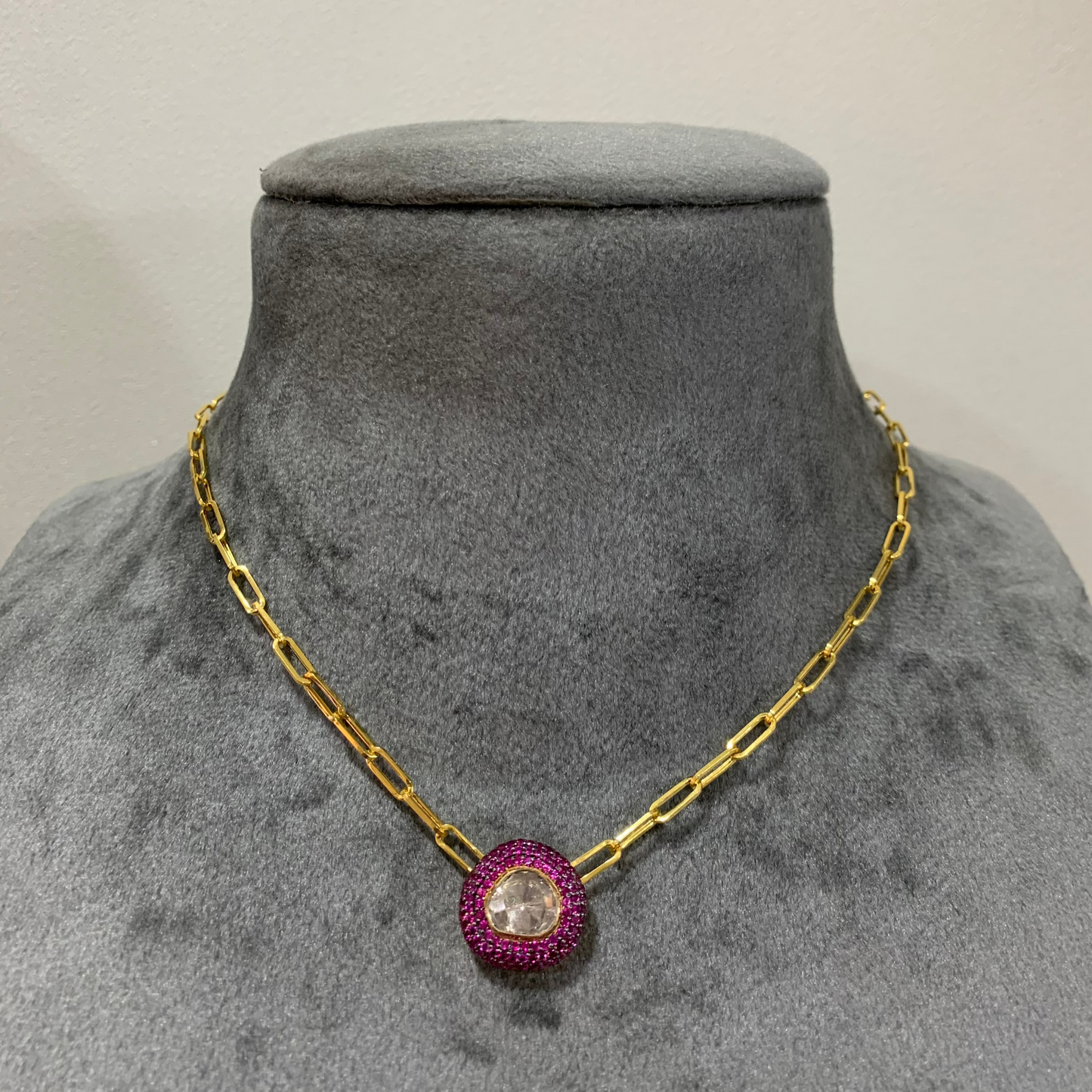 Sonali Pink Pendant with Chain