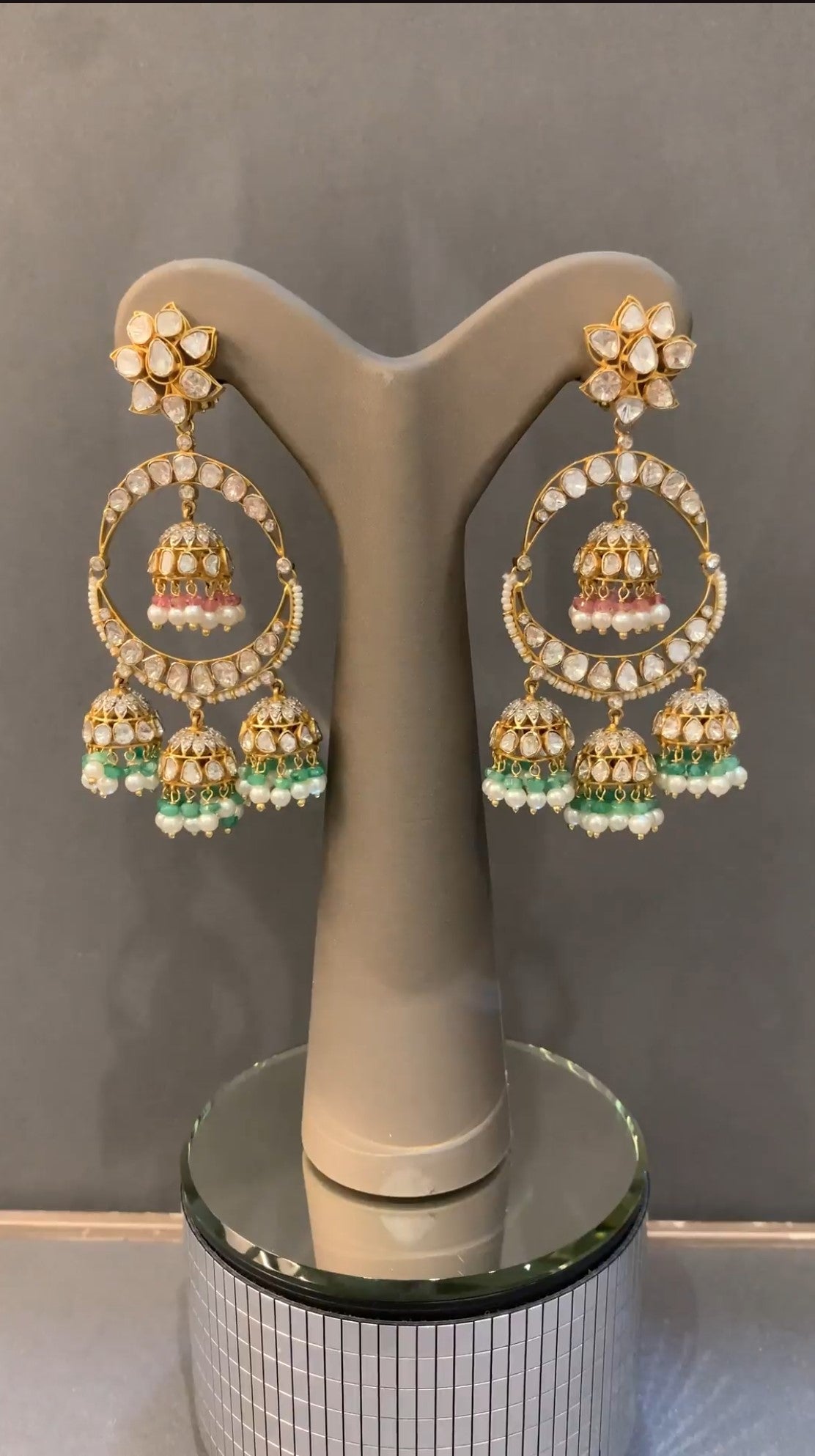 Prachal Triple Polki Jhumka – RIANTI