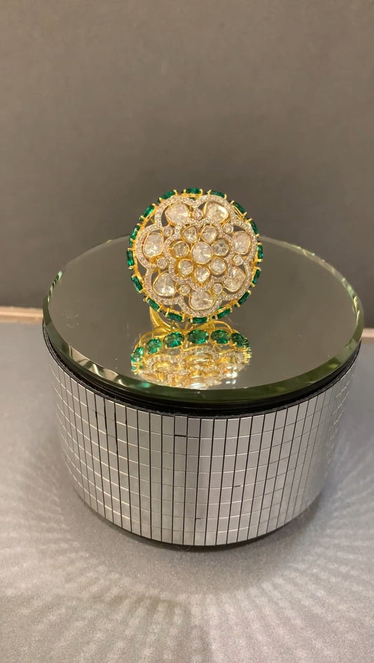 Bewitched Emerald Flower Ring