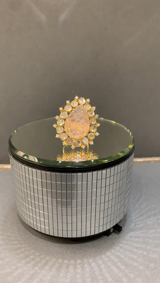 Ocean Pear Polki Ring